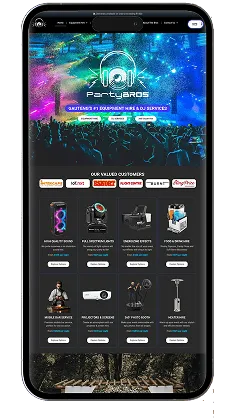 Party Bros Mobile App View