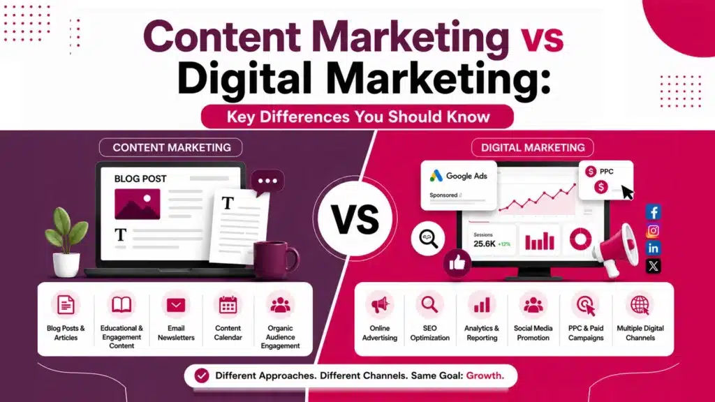 Content Marketing vs Digital MarketingKey Differences You Should Know 1